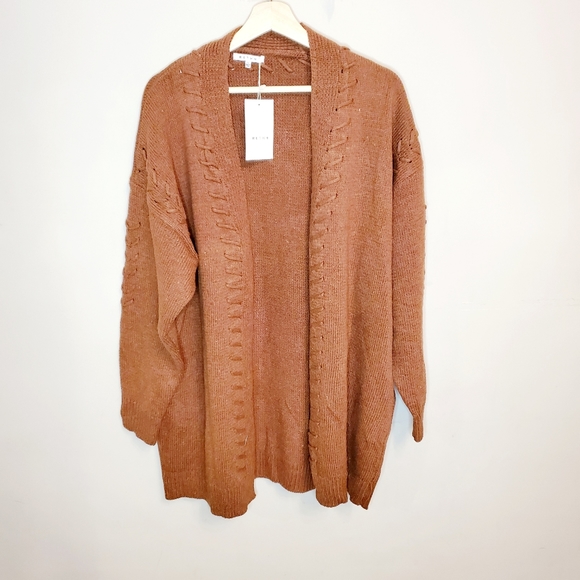 STITCH DETAILED KNIT CARDIGAN WITH POCKETS - Picture 6 of 10